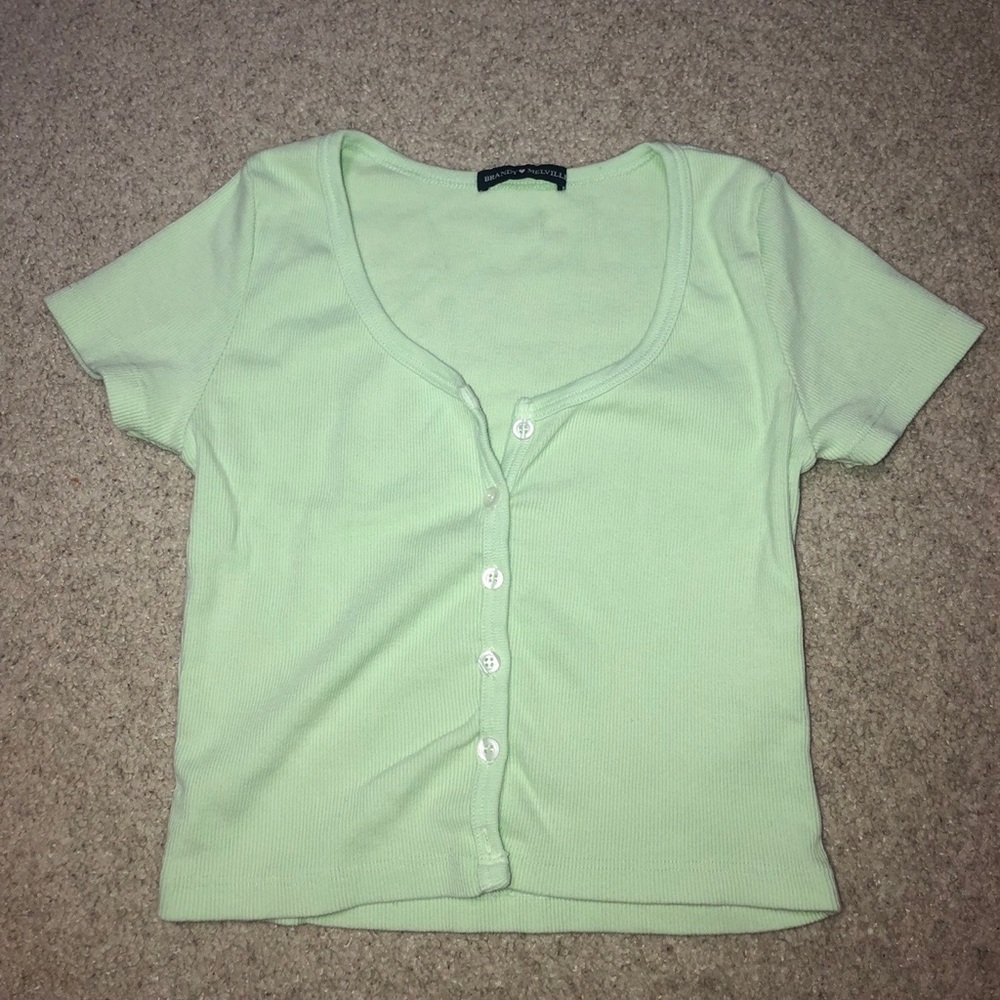 light green brandy melville zelly top